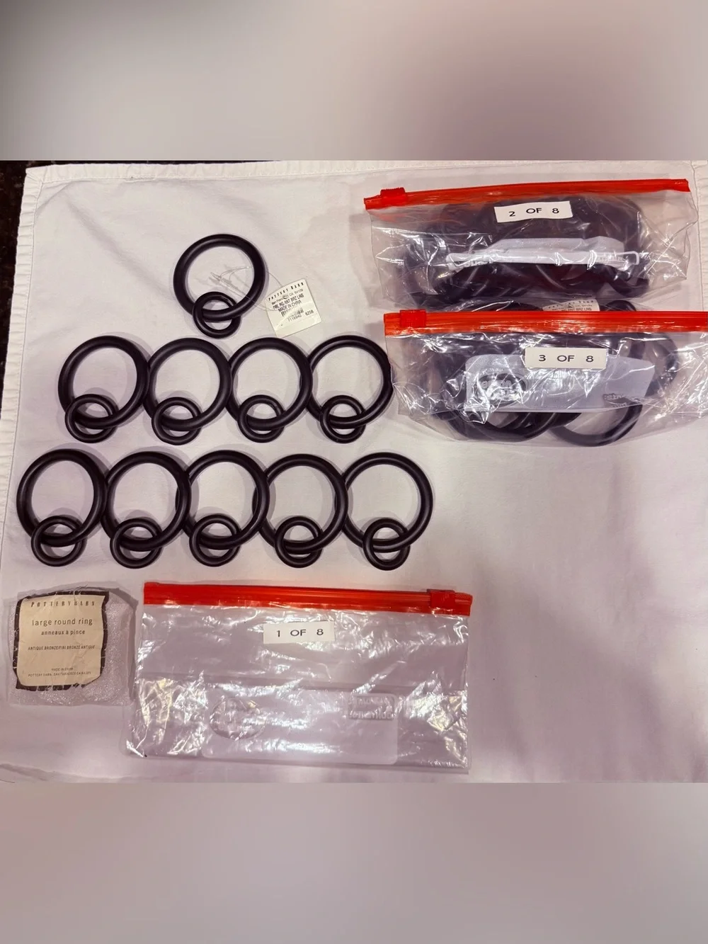 Pottery Barn Quiet-Glide Curtain Rings | Antique Bronze | 3 Sets